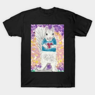 Cute white  squirrel painting T-Shirt